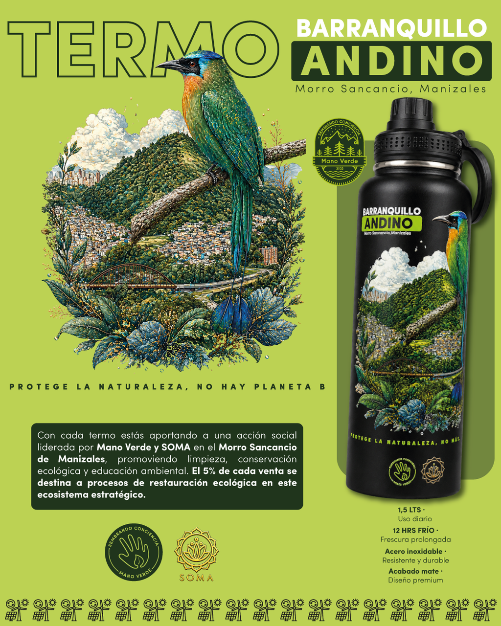Termo Barranquillo Andino - MANO VERDE