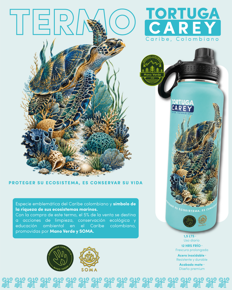 Termo ecológico Tortuga Carey – Mano Verde
